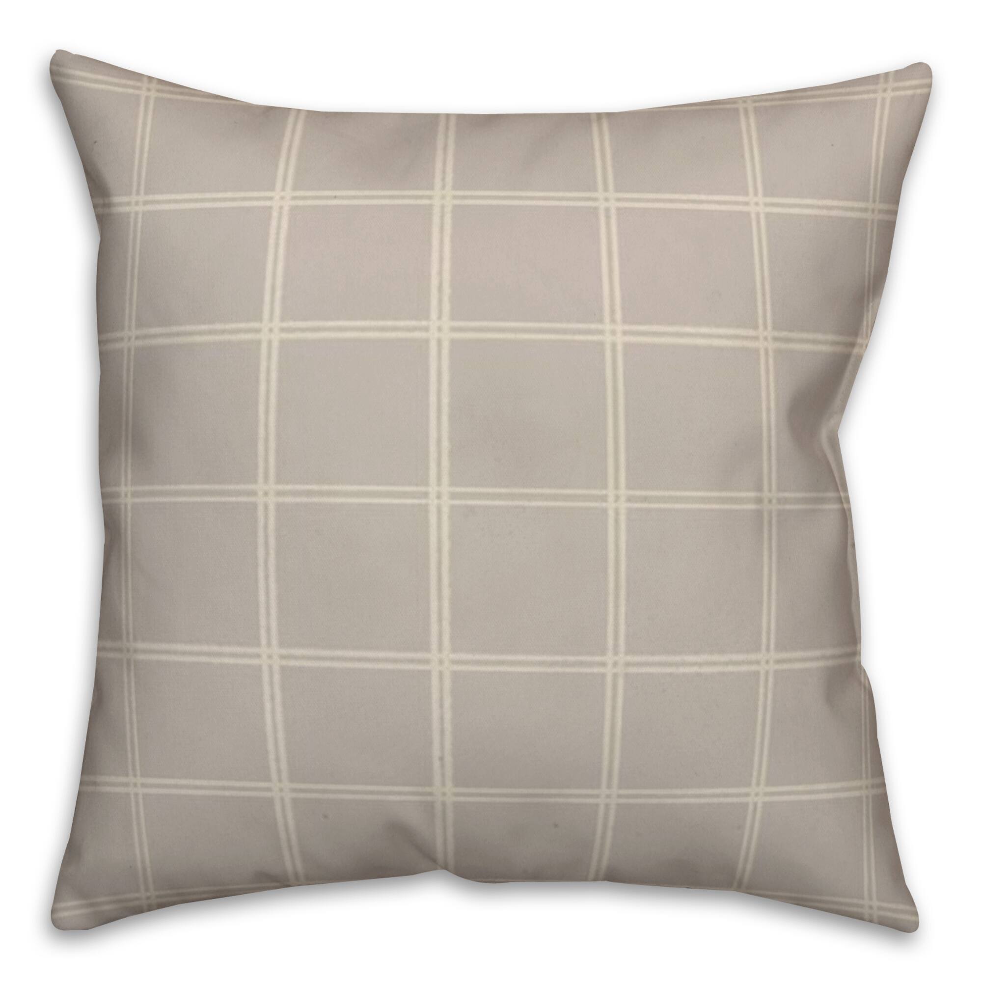 Gray & White Check Throw Pillow
